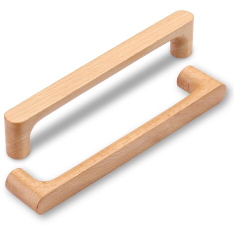 6 Pièces Poignée de Meuble Bois 192mm,poignées de tiroir en Bois pour Bureaux Tiroirs Armoires Placard (1/5)