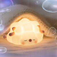 Veilleuse mignonne en forme de mouton endormi pour enfants – Silicone , charge de usb, modes commutables par pétrissage – Idéal pour les chambres de bébés