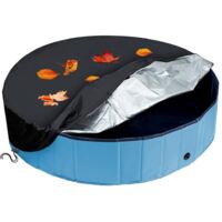 Bâche de protection pour piscine pour animaux de compagnie, ronde, pliable, pour extérieur, imperméable, anti-poussière, 122 x 20 cm