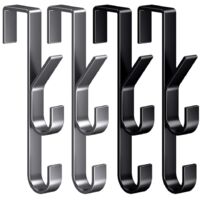 4 Pcs Crochets de porte, Crochet de Porte Vertical à Suspendre, Crochets à Vêtements pour Porte et Armoire, pour Suspendre Des Objets Porte Chambre à Coucher, Salle de Bains,Bureau et Cuisine
