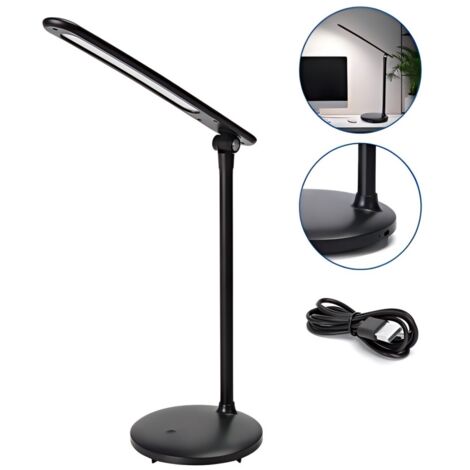 Veilleuse LED pliable noire, rechargeable par USB, luminosité et couleur réglables, idéale pour les enfants (1/3)
