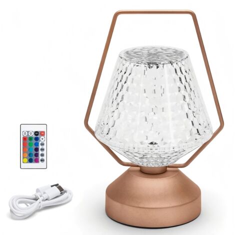 Lampe décorative RGB avec abat-jour en cristal, couleurs réglables, pour la décoration de fêtes et de chambres. (1/3)