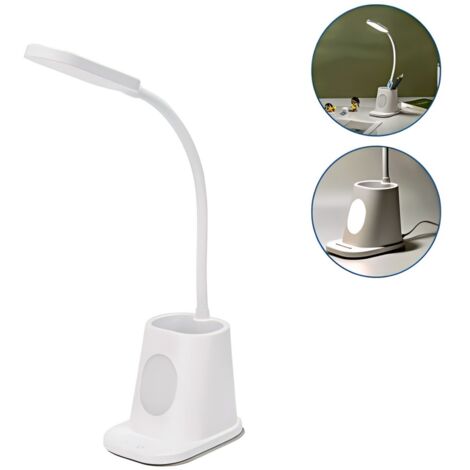 Lampe LED multifonctionnelle avec porte-crayons et support pour téléphone portable, température de couleur réglable, protection des yeux pour étudier.