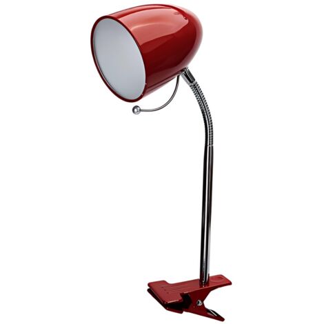Lampe de table à fixation par pince, culot E27, idéale pour les bureaux et les lits. (1/3)