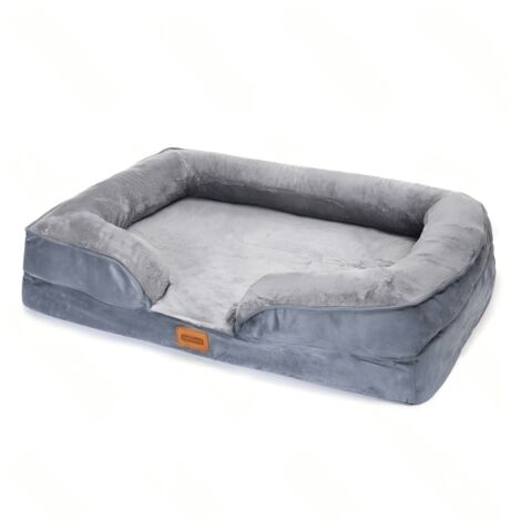 Lit orthopédique pour animaux de compagnie avec mousse viscoélastique, design canapé, antidérapant et lavable (1/3)