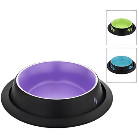 Distributeurs de nourriture antidérapants pour animaux de compagnie, lot de 3 couleurs, conception antidérapante, capacité de 2,4 L. (1/3)