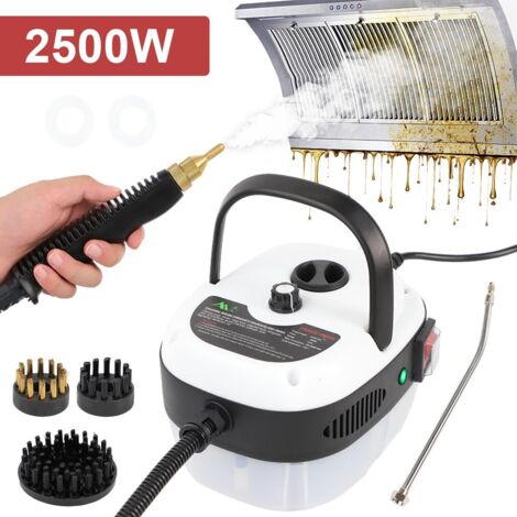 Nettoyeur vapeur portable 2500W – Pression élevée 105°C – 3 têtes de brosse pour surfaces variées – Réservoir grande capacité