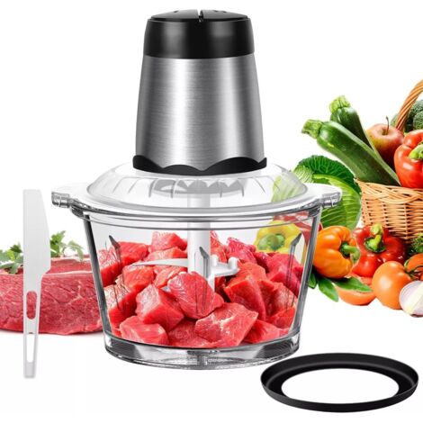 Hachoir électrique 300W – Bol en verre 1.6L – Lames en acier inoxydable pour coupe précise (1/5)