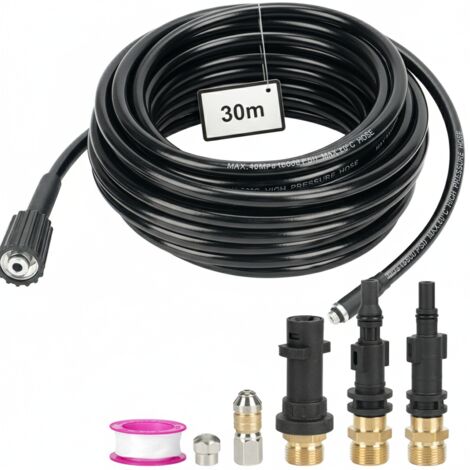 Tuyau d'extension haute pression 30m – Connecteur rapide pour nettoyeurs Karcher K2 à K7 – Usage pro et domestique (1/5)
