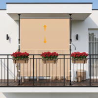 HOMEDEMO Senkrechtmarkise Außen, Vertikalmarkise ohne Bohren, Balkonrollo mit Einstellbare Handkurbel, Sichtschutz Sonnenschutz Windschutz, Garten, 150x(220-310) cm, Stoffbreite 135.5 cm, Khaki
