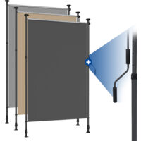 HOMEDEMO Senkrechtmarkise Außen, Vertikalmarkise ohne Bohren, Balkonrollo mit Handkurbel, Sichtschutz Sonnenschutz Windschutz, Balkon & Garten, 100 x (220-310) cm, Stoffbreite 85.5 cm, Anthrazit