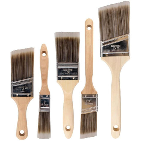 Pinceaux de peinture de qualité professionnelle, ensemble de 5 pinceaux de peinture pour mur, décoration, armoire, latex intérieur et extérieur et peinture, taches (1/4)