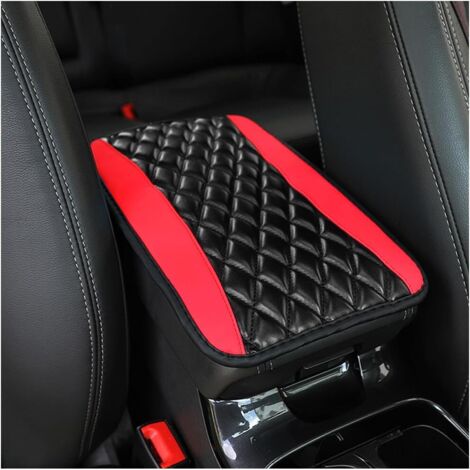 Coussin pour console centrale, accoudoirs imperméables en cuir universels, accessoires de décoration de voiture confortables pour la plupart des voitures, véhicules et vus (rouge) (1/5)