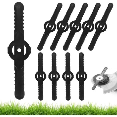 Rnemitery – Lot de 10 lames de rechange en plastique 14 cm – Pour coupe-bordure – Remplacement facile – Matériau plastique noir