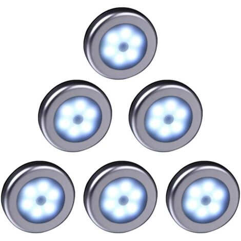 Lampe LED sans fil avec détecteur de mouvement – 6 LEDs – Portée 3m – Installation sans outils – Lumière blanche froide pour placard et couloir – Einemgeld (1/6)