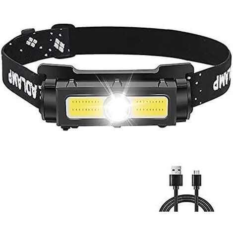 Ersandy – Lampe frontale LED rechargeable 1000 lumens – 7 modes d'éclairage – Aimant amovible – Pour course, camping, pêche, escalade