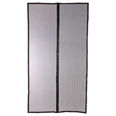 Volet Moustiquaire – Moustiquaire rideau magnétique pour porte 220x100 cm – Installation sans perçage – Compatible caravanes et camping-cars – Toile noire esthétique - H220xL100