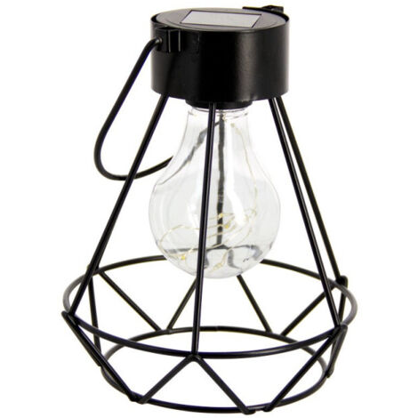 Xanlite – Lanterne LED solaire déco Khara – Autonomie 8h – IP44 – Métal noir – Pour extérieur – SORETRO2