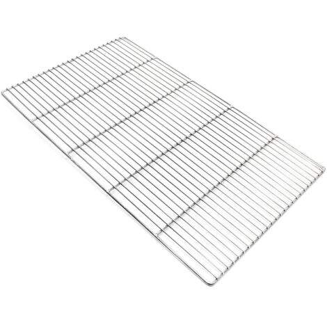 Wiltec – Grille de barbecue carrée en acier inoxydable 67 x 40 cm – Résistante à la chaleur – Compatible barbecues charbon et gaz – Nettoyage facile - FIN 67 X (1/2)