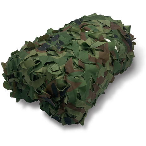 Filet d'ombrage ajourée 500 x 400 cm, Toile de protection solaire 100g/m² - 4 x 5 - Camouflage