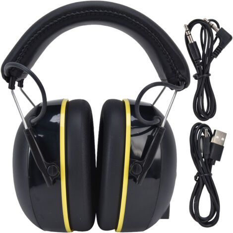 Sjlerst – Cache-oreilles de protection auditive Bluetooth 5.0 – Réduction sonore 40 heures – TPU + ABS pour environnements bruyants