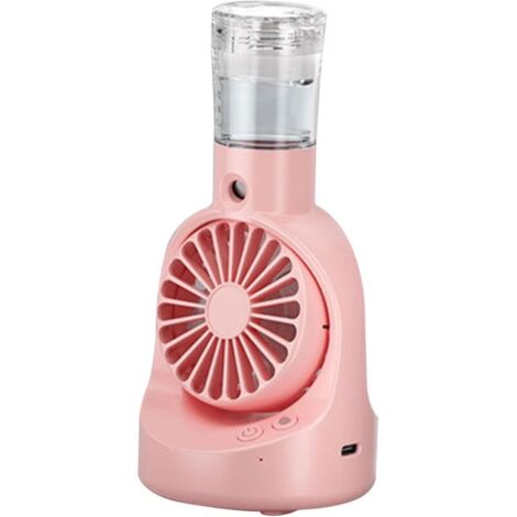 CSPARKV Ventilateur de brumisation ventilateur de refroidissement personnel Portable ventilateur de bureau ventilateur de poche avec d'eau, ROSE (1/5)