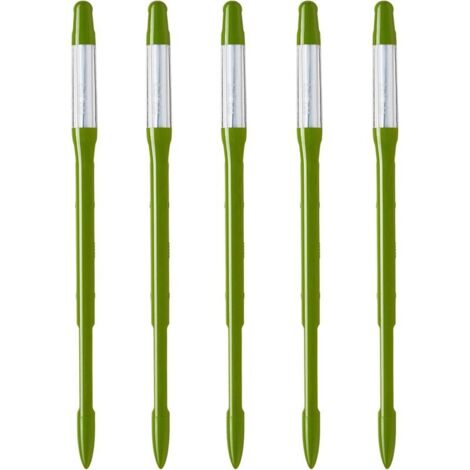 CSPARKV (18×1×1cm)Indicateur d'arrosage pour Plantes (Lot de 5, Moyen, Vert) - pour Toutes Les Plantes, Fonctionne dans Tous Les sols Design Minimaliste, Facile à Utiliser, sans Piles 100% Made in J (1/4)