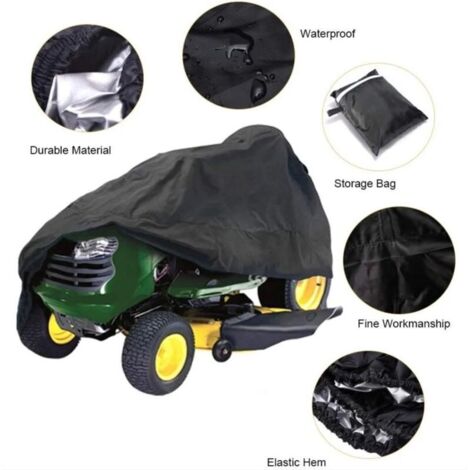 (177 x 110 x 110 cm) Housse de protection imperméable pour tondeuse autoportée - Protection UV - Pour tracteur de jardin (1/4)