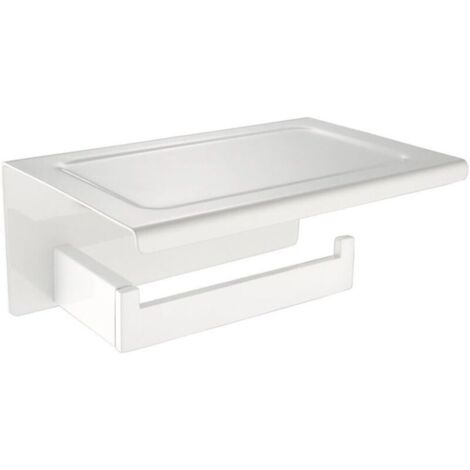 CSPARKV 18x12x8cm Contemporain Support Porte Papier Toilette avec Étagère en 304 Acier Inoxydable Bien Durable Couleur Blanc Doux dans Le Design Moderne Décoration Idéal pour Salle de Bain Toilette Cu (1/5)
