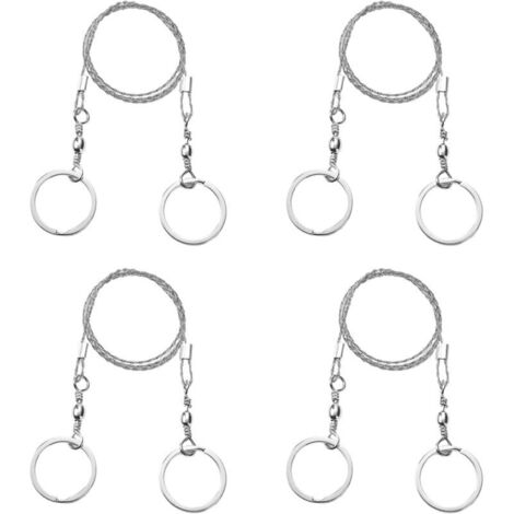Lot de 4 Scie à fil D'acier, Scie à Fil D'acier Inoxydable, Scie à Fil de Survie en Plein Air, 360 Degrés Scie à Fil, pour les Voyages D'urgence en Plein Air, Outil de Survie (1/5)