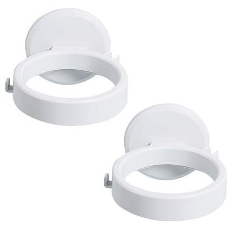 CSPARKV 9.5x2.5cm 2 pièces Support seche cheveux, Support de sèche, Support de sèche,Support Autocollant sans percer,Support Mural de sèche-Blanc (1/5)