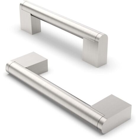 10 Pièces Poignée de Meuble, Distance de Trou de 96mm Poignées de Meubles en Acier Inoxydable Poignées de Placard Poignée d'Armoire de Cuisine-Nickel brossé (1/4)