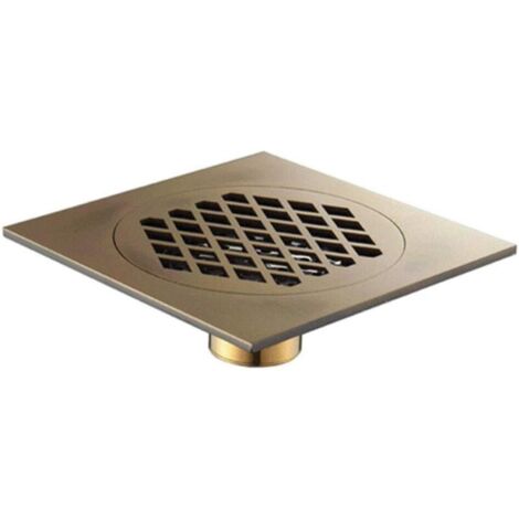 CSPARKV Siphon de Sol en cuivre pour Salle de Bain, crépine de vidange carrée pour évier de Douche, doré (1/5)