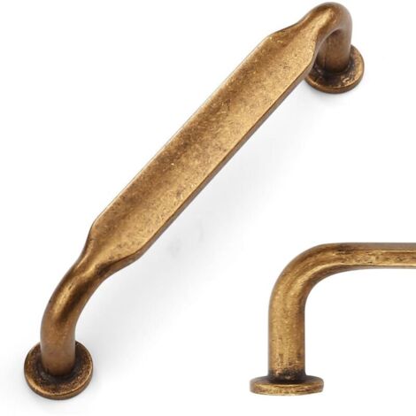 5 Pièces Rétro Poignee de Meuble Cuisine bronze 96mm Alliage de zinc Poignées Meubles avec Vis, pour Bureaux, Tiroirs, Armoires, Placard