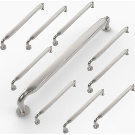 10 Pièces Poignee de Meuble Nickel Brossé Cuisine Entraxe 192mm Poignées pour Placards Poignet de Porte Cuisine (1/5)