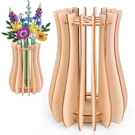 Vase pour Fleur 10280 10313, Poteau en Bois pour Bouquet de Fleurs, Tournesol, Flowers, Rose, Orchidee, Botanicals, Tulipes (Style 3) (1/5)