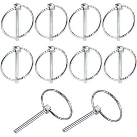 Goupille Clip 10 PCS Goupilles clips agricoles 4,5mm Remorque Broches Assortiment Kit pour Voiture Fermeture Remorque Tracteur Tondeuse Ferme (1/5)