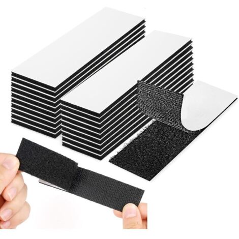 Scratch Autocollant Double Face,Bande Agrippantes AdhéSives, Extra Stark Adhésif (Noir, 20mm100mm-20pcs) (1/5)
