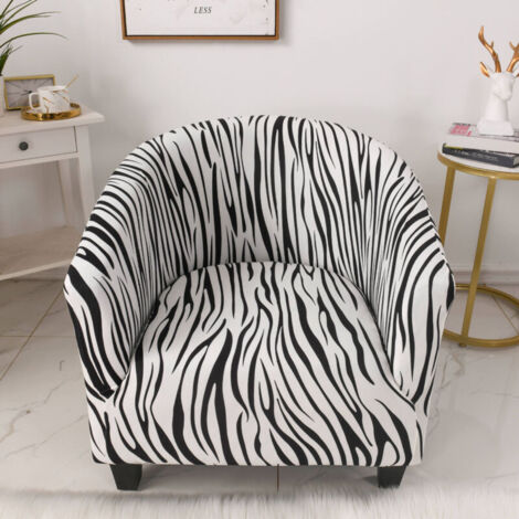 Housse de Protection pour Fauteuil de Club(Noir et blanc) - Très Extensible - Amovible et Lavable - Protection de Meubles pour Le Salon (1/5)