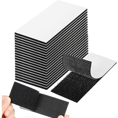 Scratch Autocollant Double Face,Bande Agrippantes AdhéSives, Extra Stark Adhésif (Noir, 50mm100mm-20pcs) (1/5)