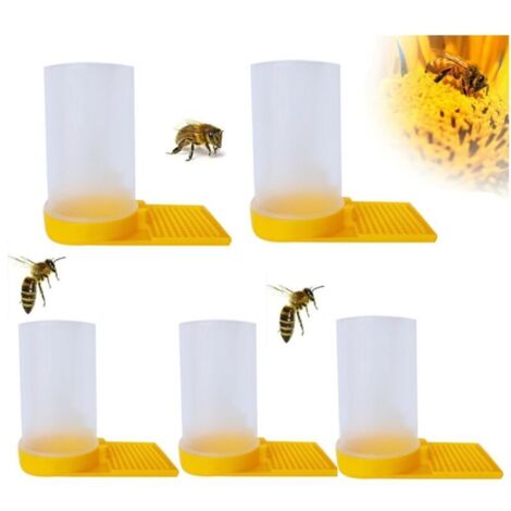 Distributeurs d'Eau Miel pour Abeilles,5 Pcs Jaune d'Abreuvoir Fournitures Apicoles en Plastique Système d'Alimentation Liquide Abeilles Outil d'Apiculture Abreuvoir de Ruche Équipement d'Alimentation (1/5)