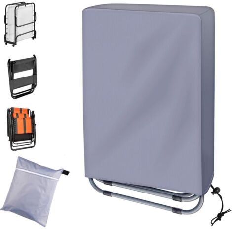 Housse de chaise pliante imperméable et résistante aux UV et aux déchirures pour meubles de jardin (gris) (1/5)