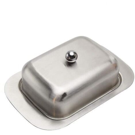 Beurrier couvert, beurrier en acier inoxydable, boîte de rangement pour fromage, beurrier rectangulaire pour la maison, la cuisine, le restaurant occidental, design élégant (1/5)
