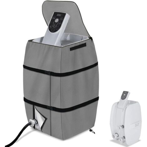 Housse de Chauffage pour Spa, 42 x 38 x 54 cm, étanche, abri pour Spa, auvent Pliable et réglable avec Cordon de Serrage et Boucle, Housse de Spa Portable avec Sangle de poignée(Gris) (1/5)