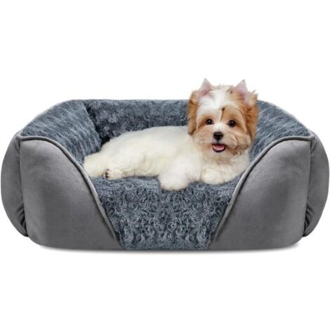 Panier Chien, Lit pour Chien Lavable, Antidérapant Coussin Anti-anxiété Doux Confort pour Petit Chiens et Chats, 50x48x15cm (1/5)
