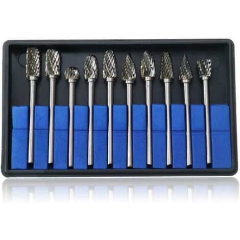 Lot De 10 Fraises En Métal Dur Avec Tige De 3 Mm Pour Sculpture Sur Bois, Métal, Pierre, Gravure, Perçage (1/5)
