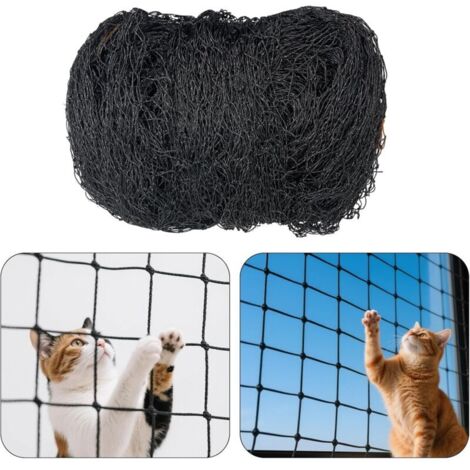 Filet De Protection Pour Chat Pour Balcon, 6 X 3 M, Renforcé Avec Accessoires, Corde De Fixation De 19 M, 20 Cravates, 20 Crochets Et 20 Broches), Résistant Aux Morsures Et À La Déchirure, (1/5)