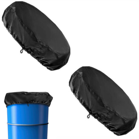 Housse de tambour gallon ,Bouchon anti-poussière pour baril, Fermeture à cordon de serrage,Tissu Oxford robuste, Utilisation pour patio, jardin, cour, pelouse, arrière-cour, 65 x 10 cm, 2 pièce (1/5)