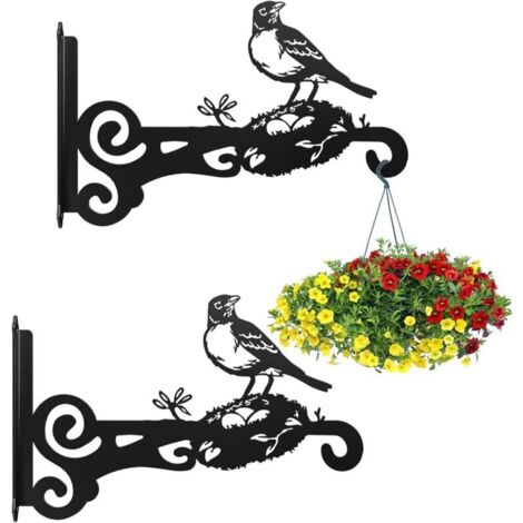 Crochets Muraux pour Paniers De Fleurs, Supports Pour Plantes En Fer Pour Paniers De Fleurs 25 Cm, Supports Muraux Pour Nichoirs, Crochets Pour Suspendre Jardinières, Lanternes, Carillons Éoliens, App (1/5)