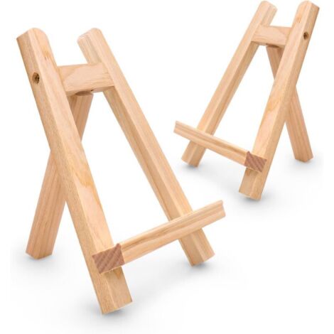 Petits Chevalets En Bois, Chevalets Triangulaires Pliables, Présentoirs De Bureau Pour Photos De Mariage (Couleur Bois, 28 20) (1/5)